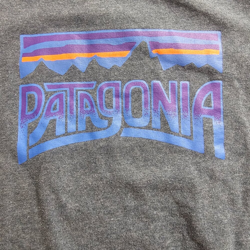 Patagonia Men's Longsleeve Gray with Logo Size M Organic Cotton - Picture 2 of 6